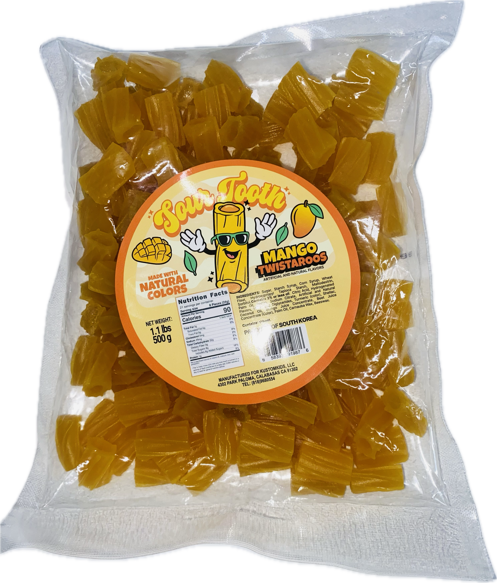 Sour Tooth Mango Twisteroos 1.1 Lb