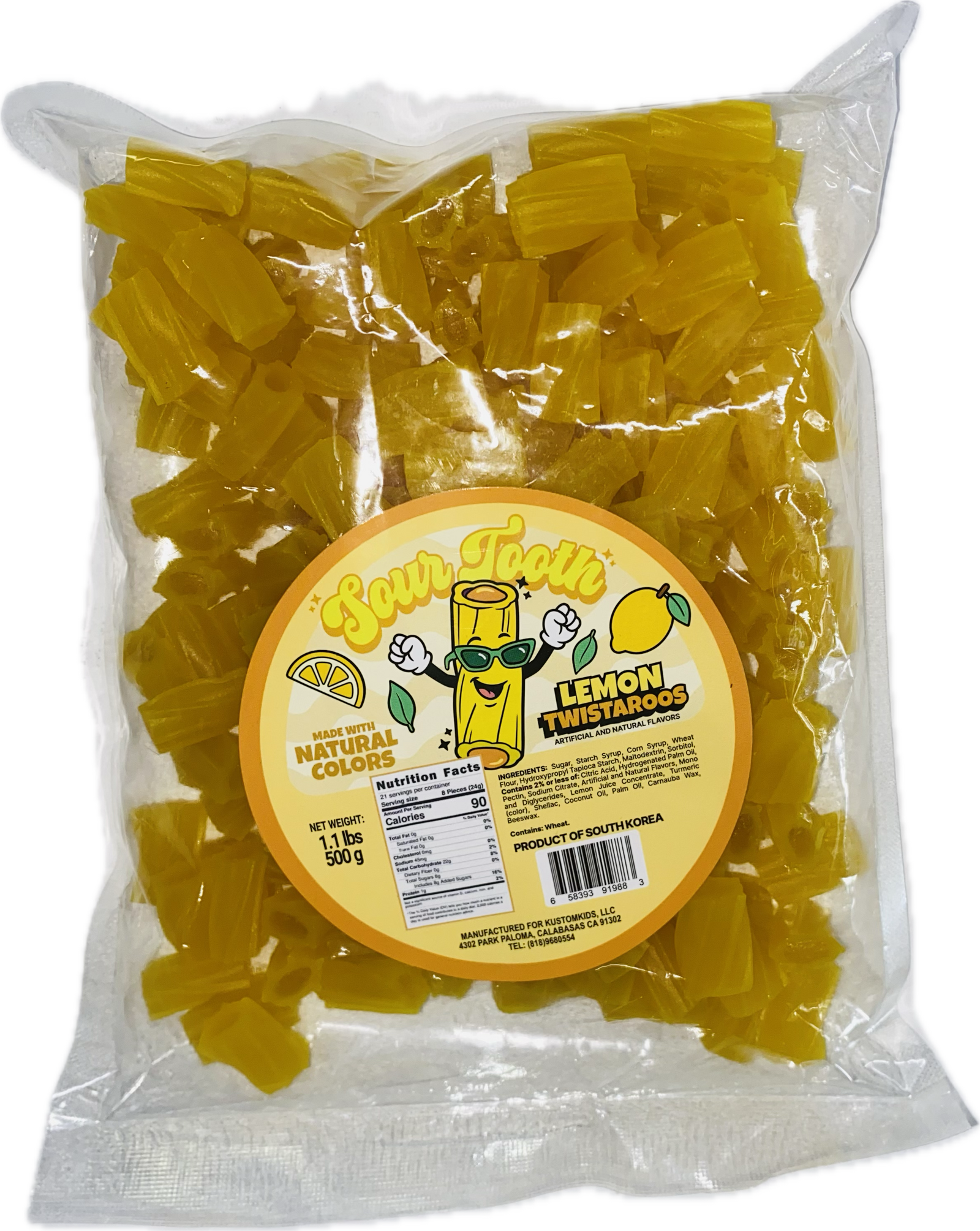 Sour Tooth Lemon Twisteroos 1.1 Lb
