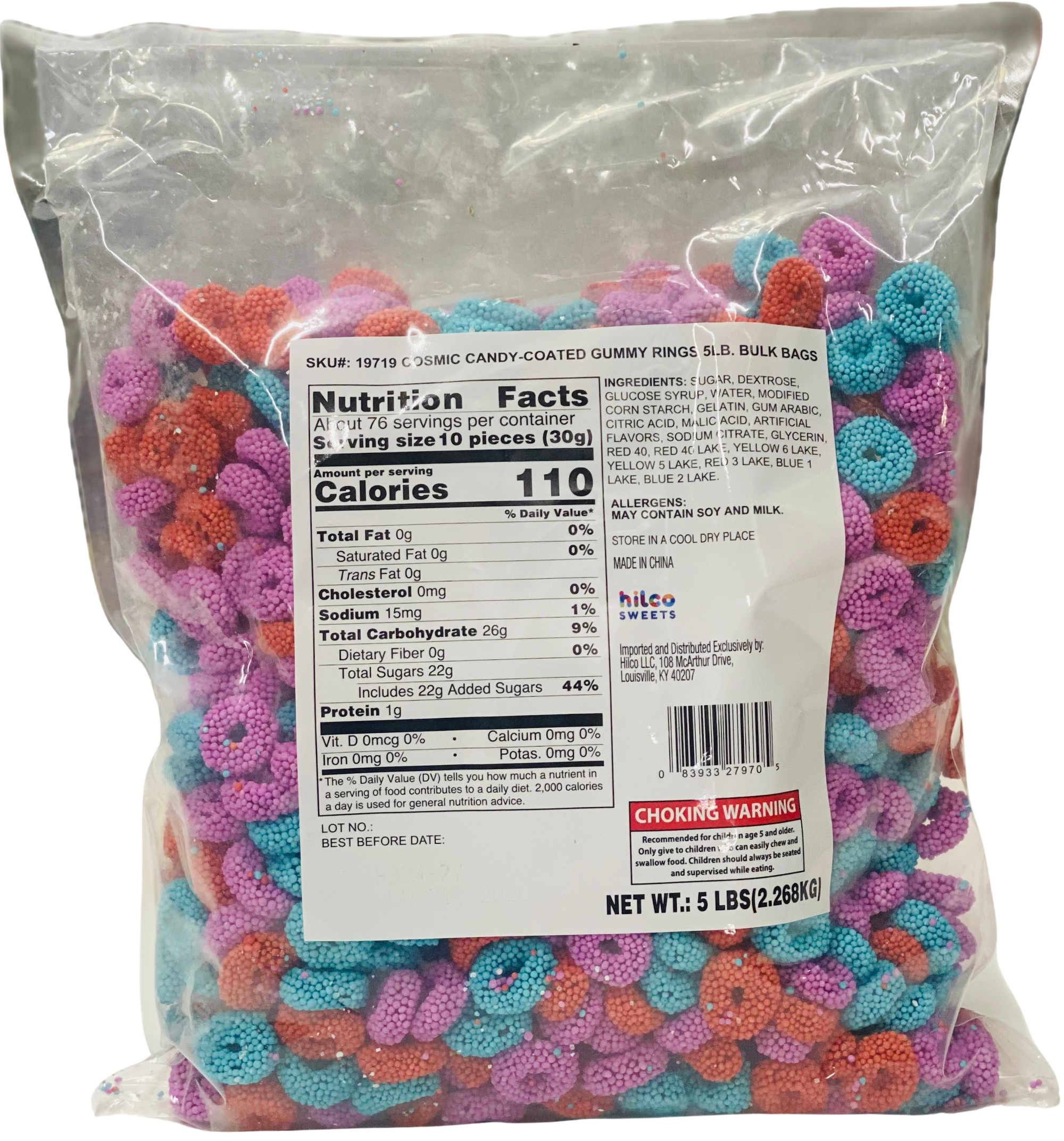 Cosmic Candy Coated Gummy Rings (5lb)