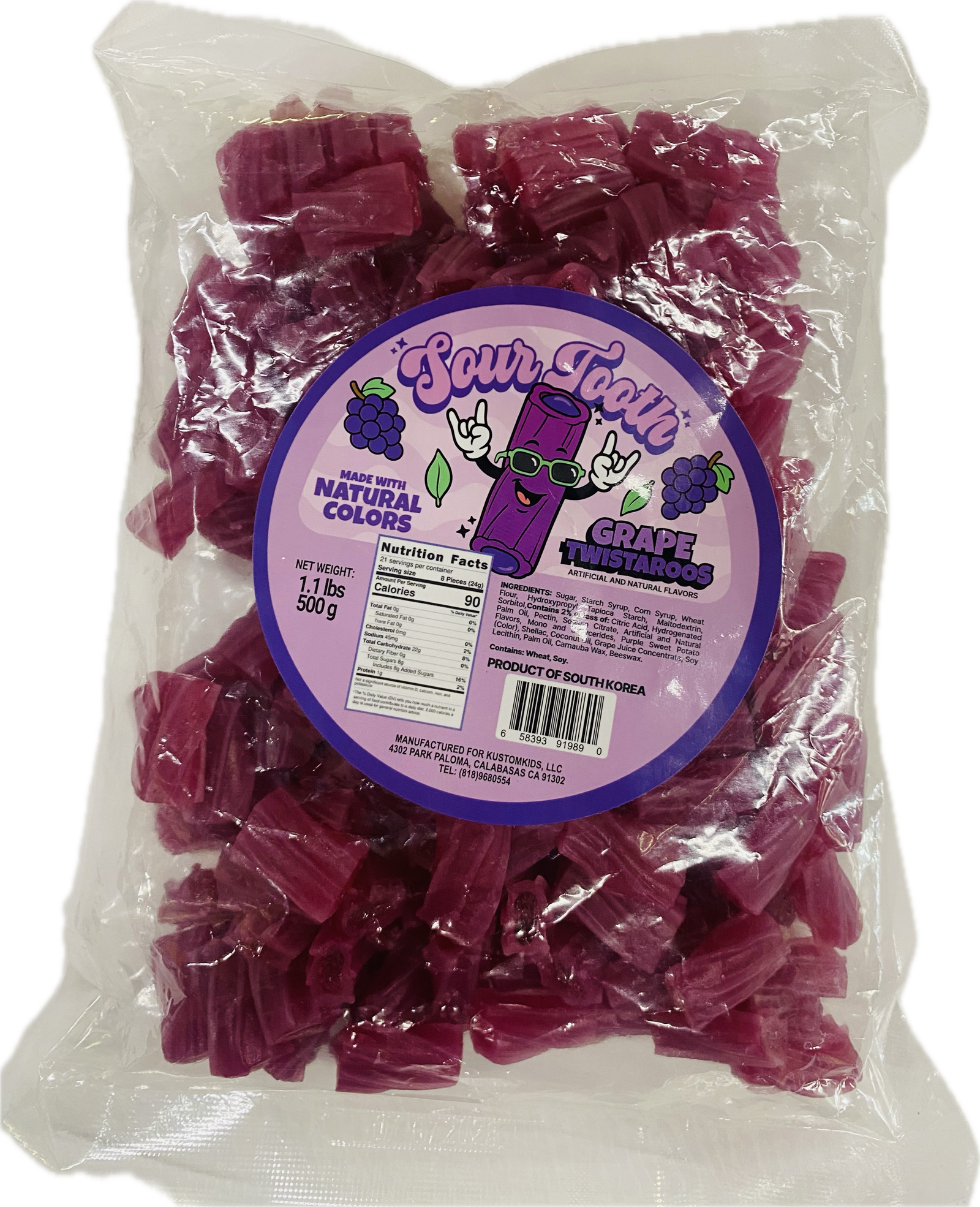 Sour Tooth Grape Twisteroos 1.1 Lb