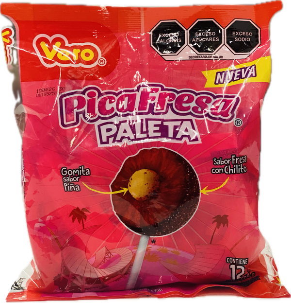 Pica Fresa Paleta (12ct) - Wholesale Candy Warehouse