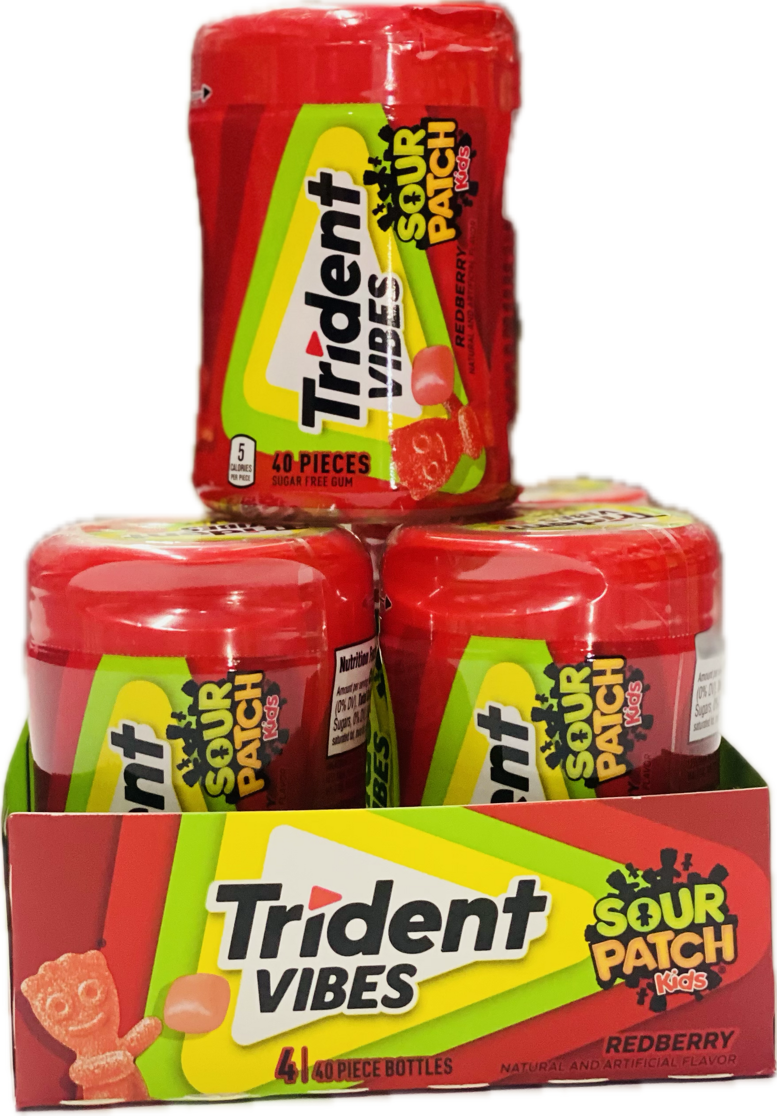 Trident Vibes Gum Sour Patch Redberry (4ct/40piece)