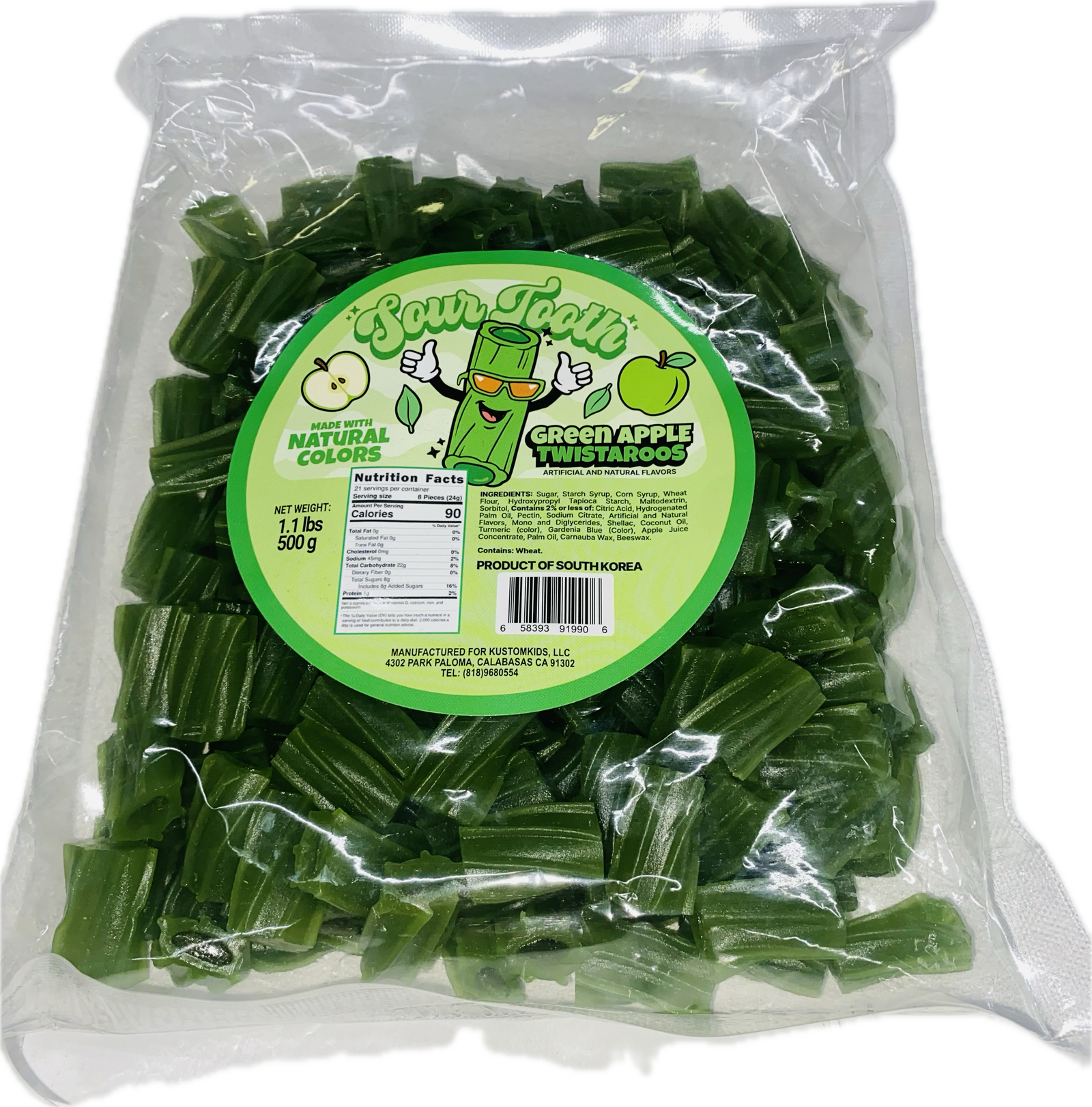 Sour Tooth Apple Twisteroos 1.1 Lb