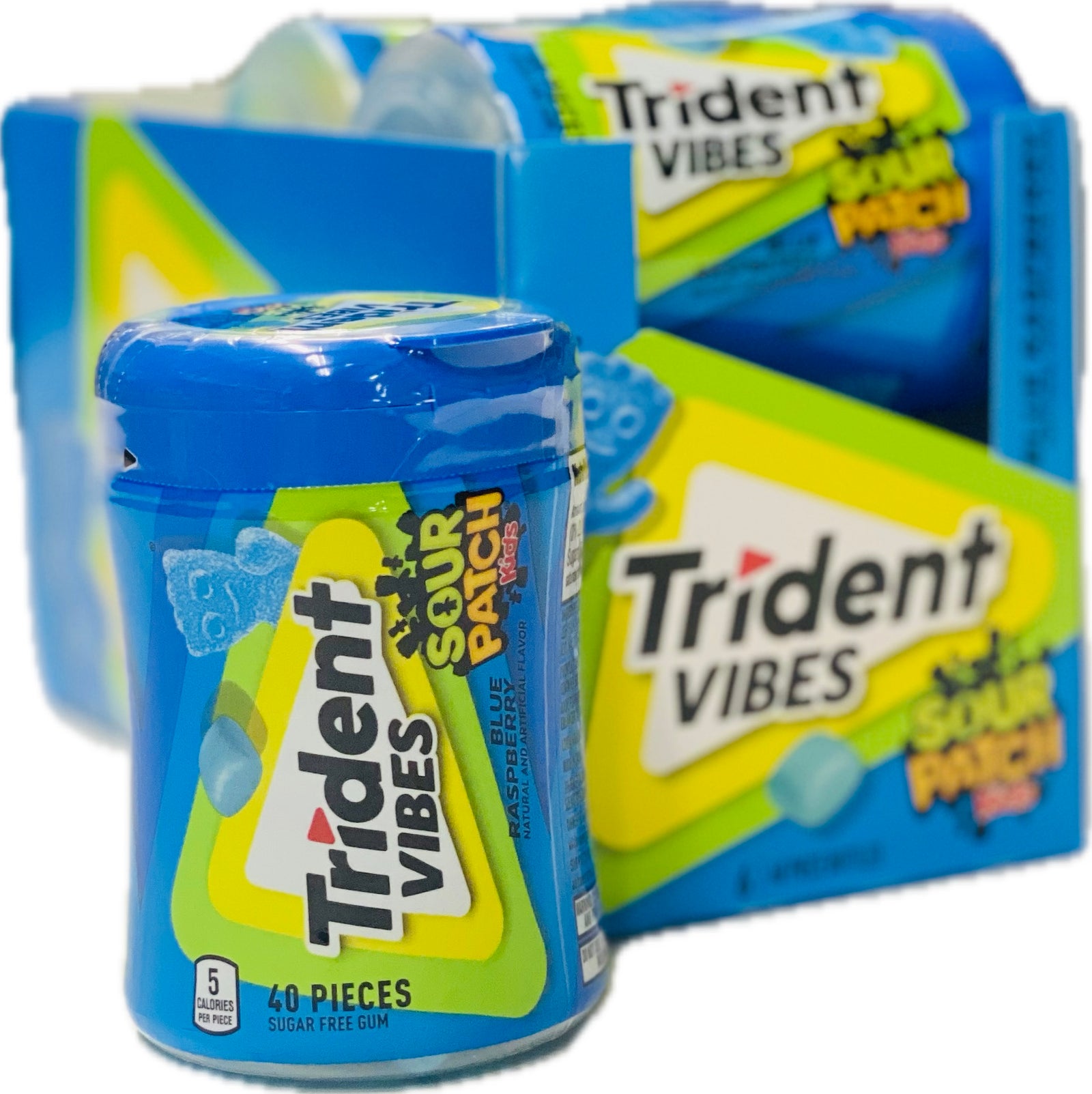 Trident Vibes Gum Blue Raspberry  (6 ct)