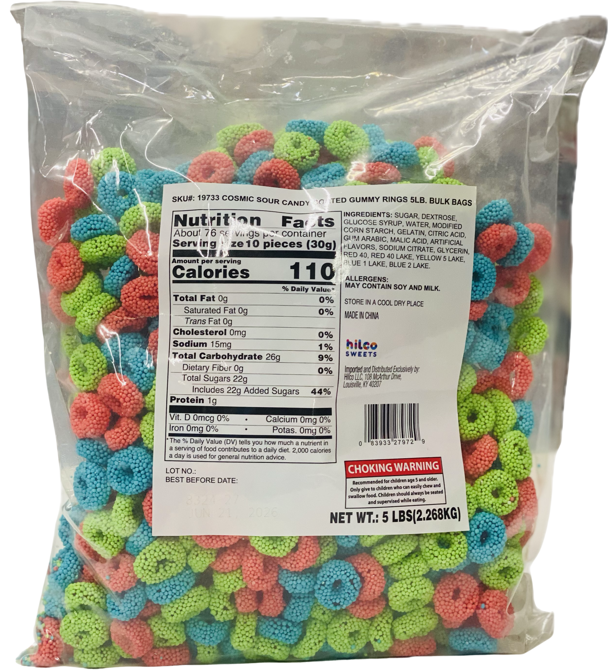 Cosmic Candy Coated Gummy Rings Sour (5lb)