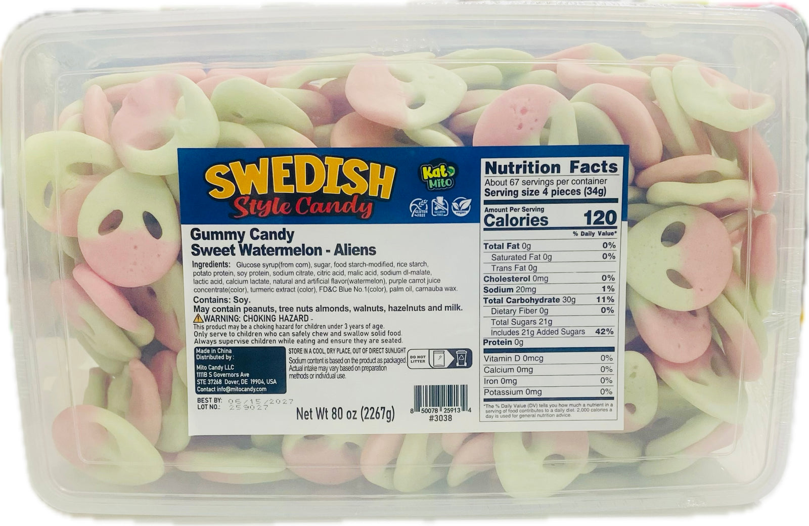Swedish Style Candy Sweet Alien Watermelon 5lb