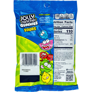 Jolly Rancher Gummies Sour 6.5oz Peg (12ct)