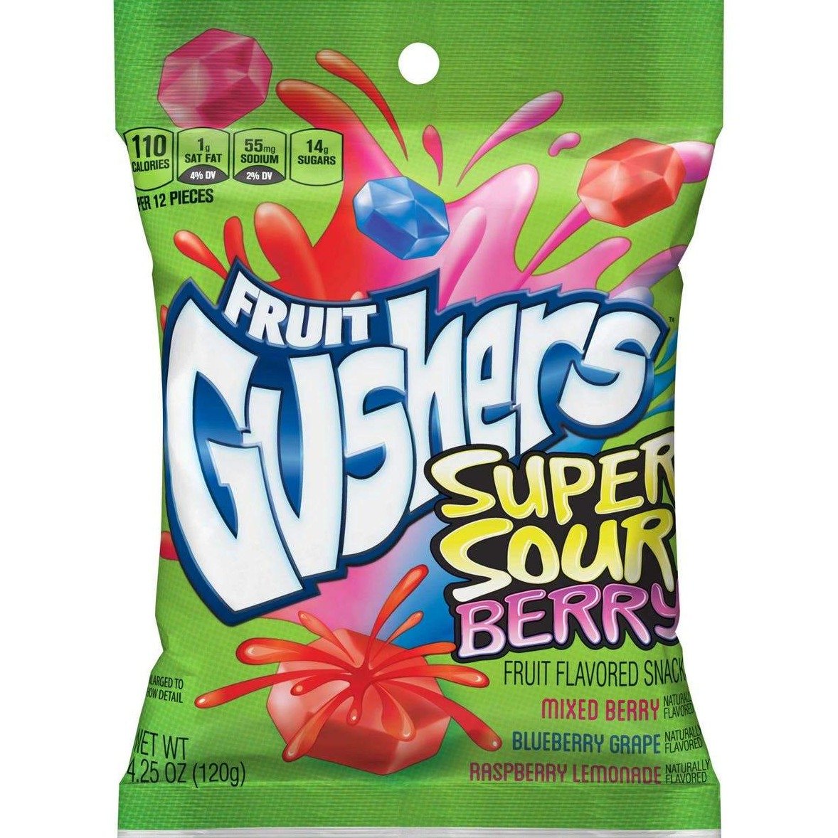 Fruit Gushers Super Sour Berry Flavored Fruit Snacks (8ct-4.25oz)