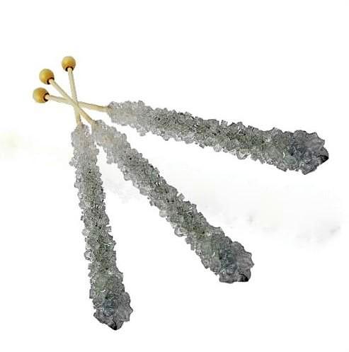 Rock Candy Crystal Sticks Silver Plain (12 ct)