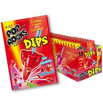 Pop Rocks Dips Sour Strawberry (18 ct)
