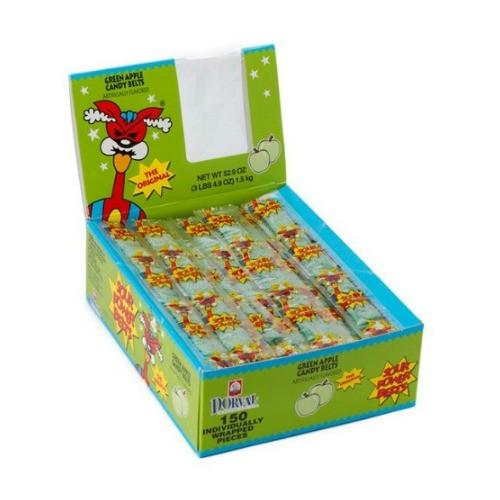 Sour Power Belts Green Apple Wrapped (150 ct)